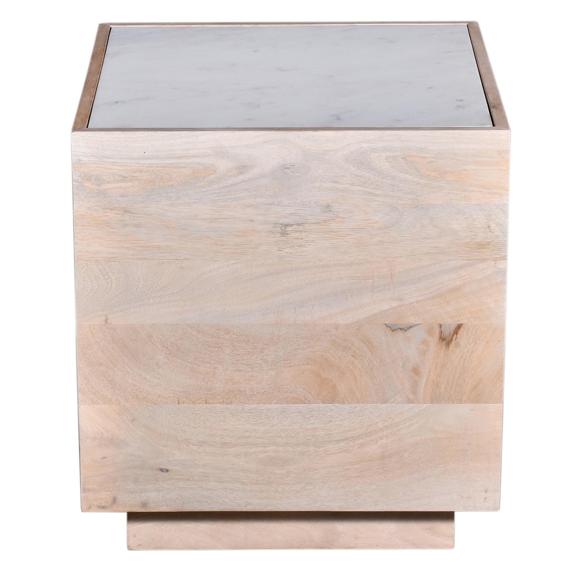 Glam 20 In. Square Solid Wood End Side Table With Marble Top, Modern Living Room Sofa Side Table, Light Brown Light Brown Light Brown Primary Living Space Industrial Freestanding Mango Coffee & End Tables Square Marble,Solid Wood