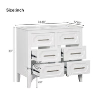 36'' Bathroom Vanity Without Sinkfree Standing Single Vanity Set With Four Drawers, Solid Wood Frame Bathroom Storage Cabinet Only Not Include Sink 4 White Bathroom Freestanding Solid Wood Mdf Painted