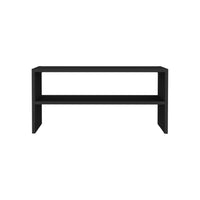 Basic 23" Wide 2 Tier Shelf Stackable Shoe Rack Black Bedroom Modern Particle Board
