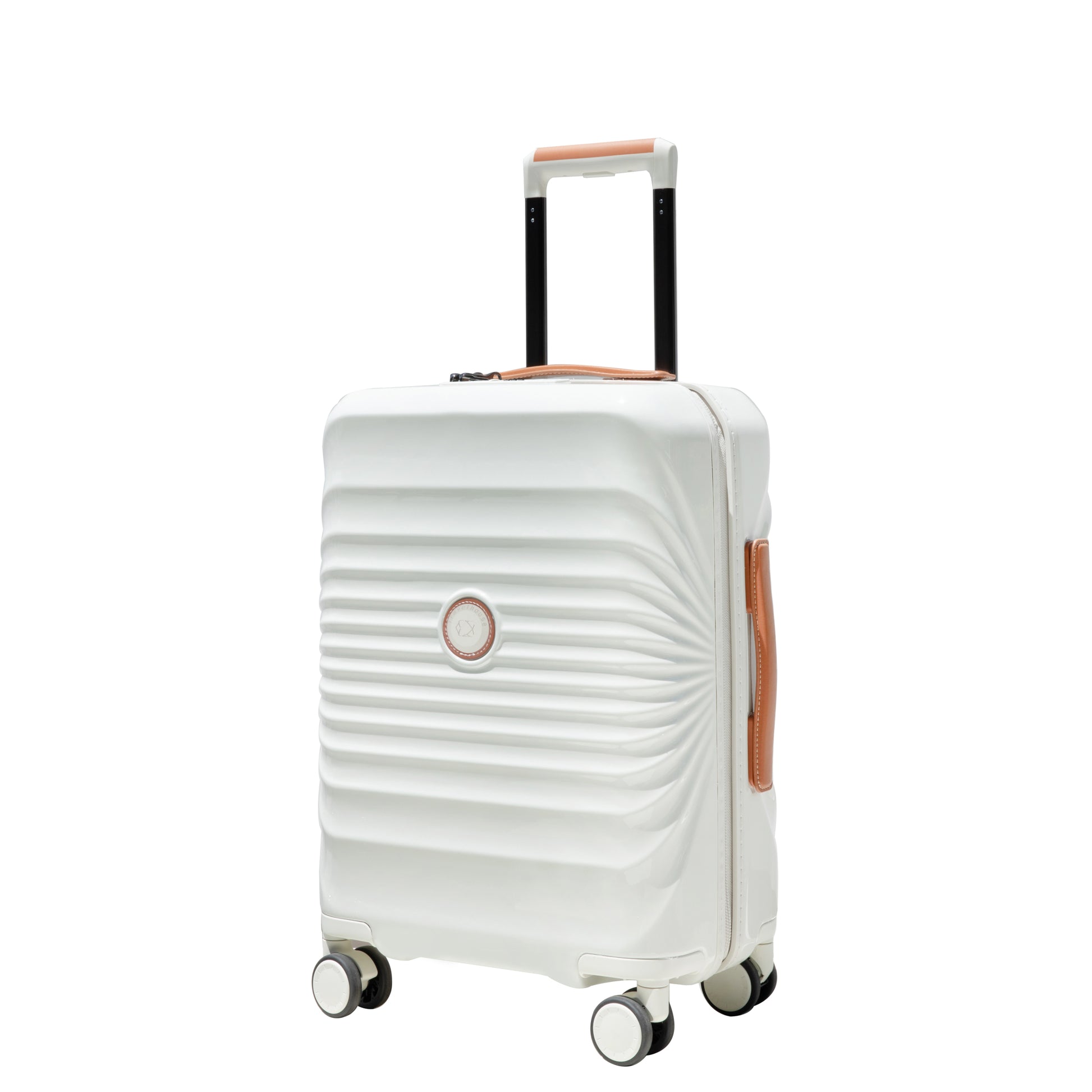 28" Luggage Lightweight Suitcase Tsa Lock Usb Port Luggage Wheel Lock Artificial Leather Top Handle Spinner Wheels Creamy White Creamy White Abs Pc