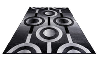 Jersey Area Rugs, Carpets For Livingroom, 7X10 Area Rugs ,3987 Black Grey Rectangle 8&10 Black Grey Contemporary Abstract Polypropylene