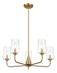 Dazzle Five Lights Chandelier With Clear Seeded Glass Satin Brass Clear,Gold Ceiling Lights Brass,Glass