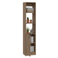 Malaga Linen Cabinet, Two Interior Shelves, Three External Shelves, Single Door Pine Beige 1 5 Bathroom Freestanding Modern Particle Board Particle Board