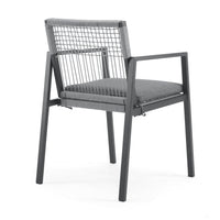 Outdoor Dining Set, Dining Chair Set Of 6 Aluminum Dining Table, Gray Black Black Grey Aluminum