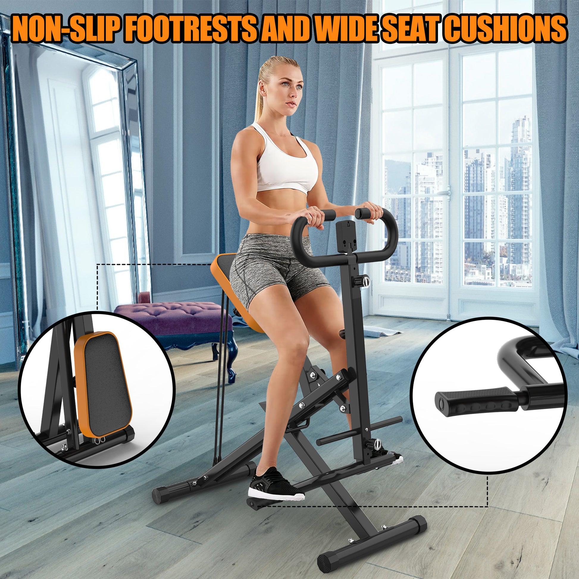 Squat Machine For Home, Assist Trainer For Glutes Workout Foldable With Resistance Bands, For Botty Glutes Butt Thighs, Ab Back Leg Press Hip Thrust For Home Gym Fitness Black Black Abs Rubber Steel Q235