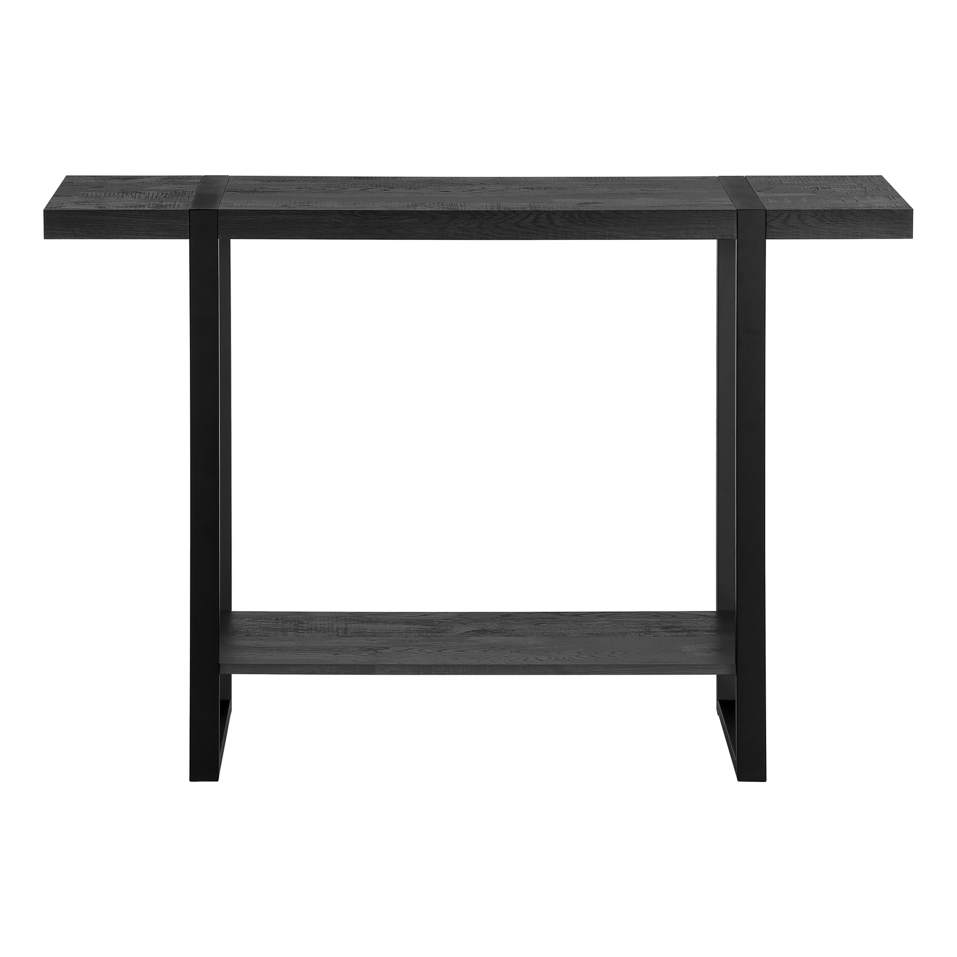 Accent Table, Console, Entryway, Narrow, Sofa, Living Room, Bedroom, Black Laminate, Black Metal, Contemporary, Modern Black Mdf