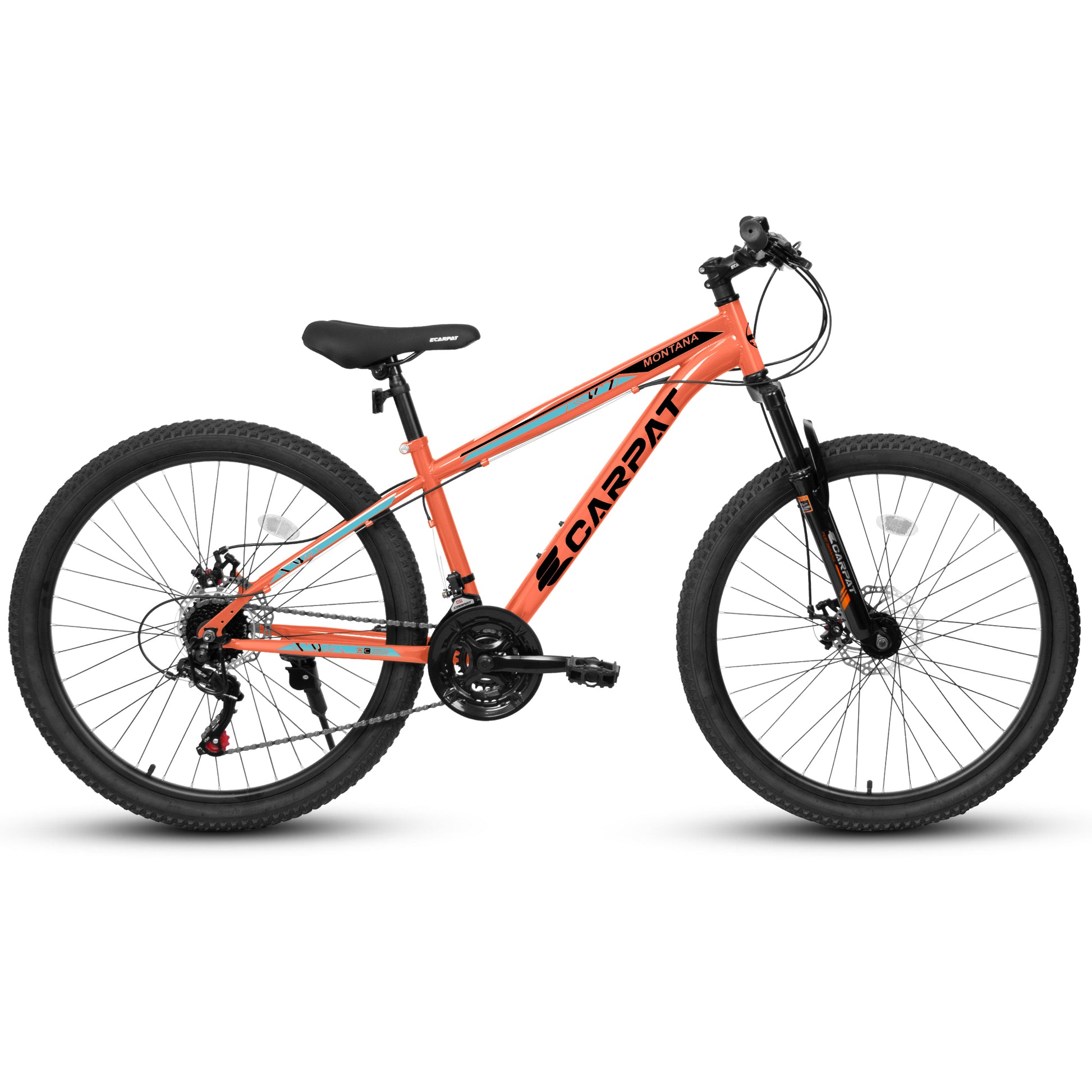 A2610 26 Inch Mountain Bike 21 Speeds, Suspension Fork, Steel Frame Disc Brake For Men Women Mens Bicycle Adlut Bike Cycling Orange Without Anti Slip Garden & Outdoor American Design Multifunctional Steel