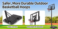 Basketball Hoop Basketball System 4.76 10Ft Height Adjustable With 4 Basketball, Net Pocket, Inflator Set Black Metal