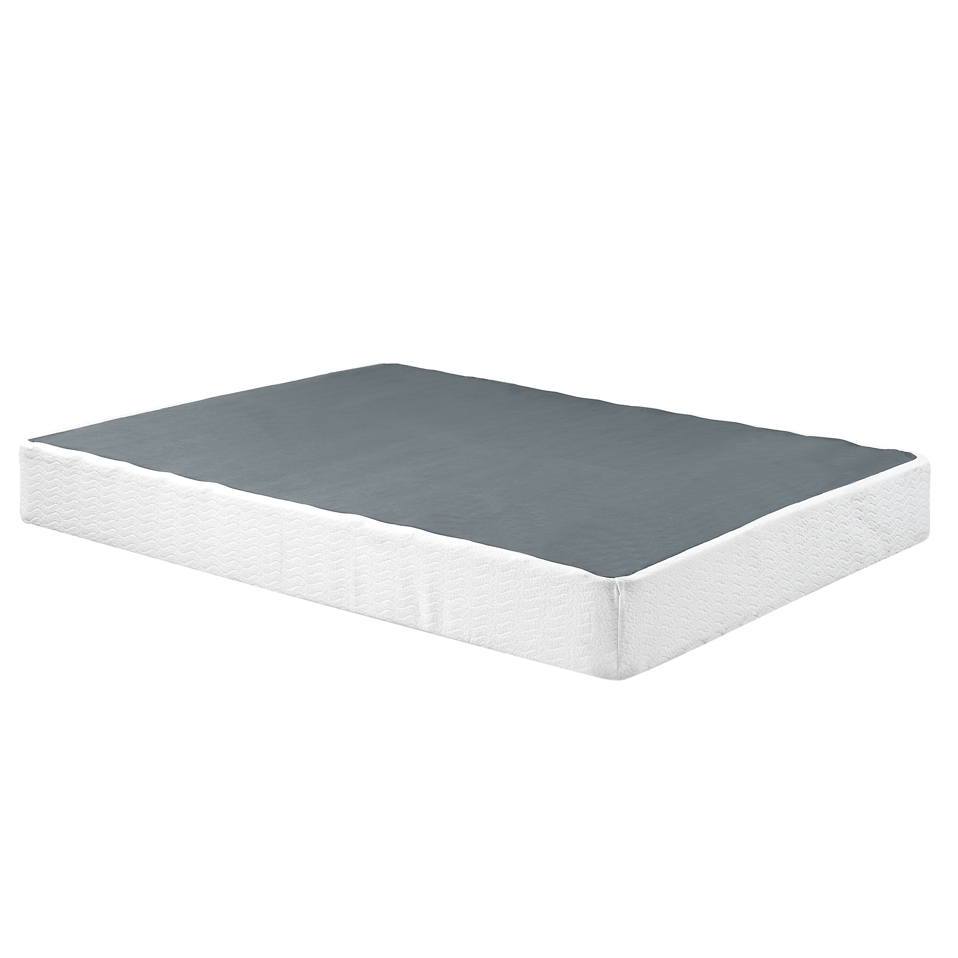 Full Mattress Foundation 1Pc Black Metal Frame With Textured Fabric Cover Full Black Bedroom Metal