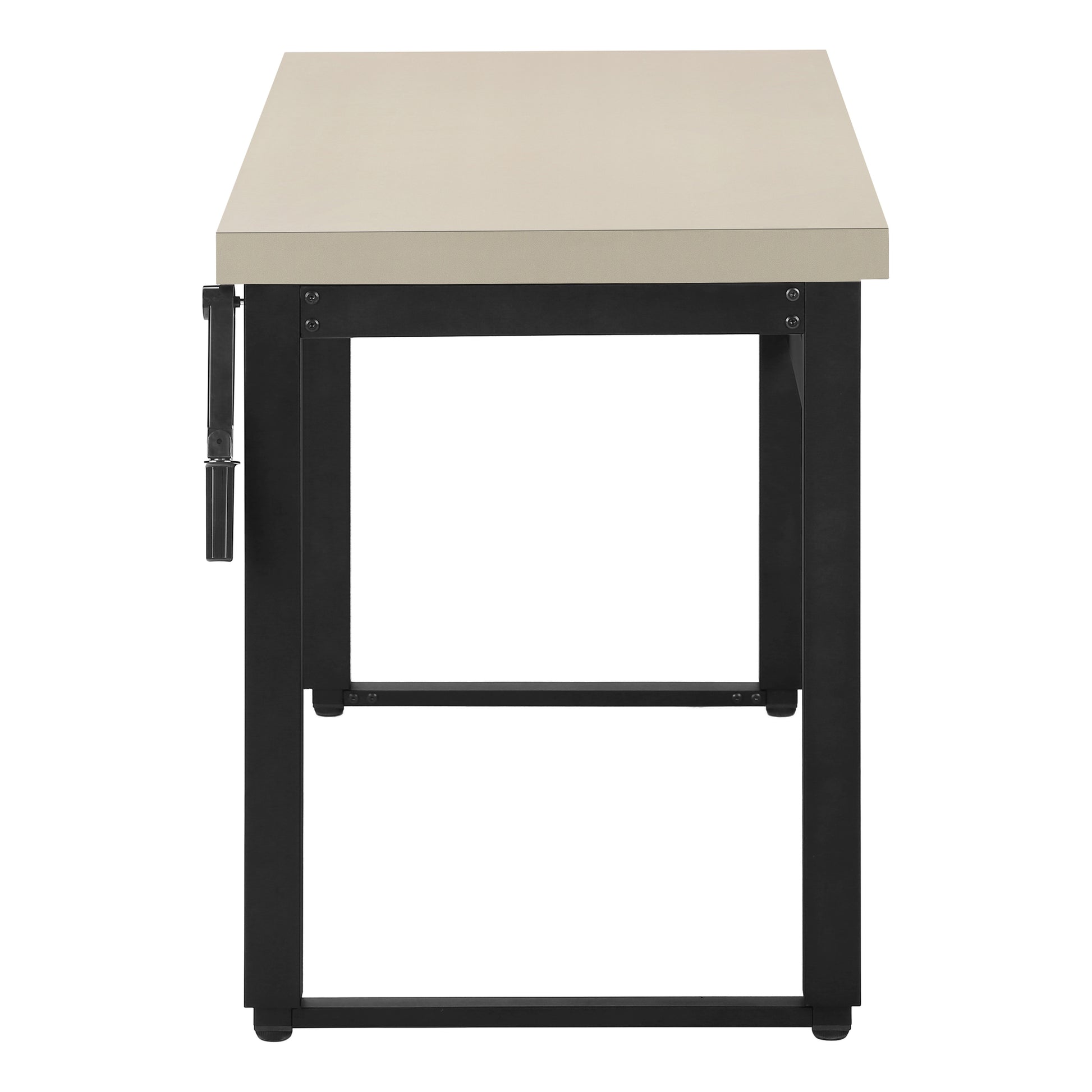 Computer Desk, Home Office, Standing, Adjustable, 48"L, Work, Laptop, Beige Laminate, Black Metal, Contemporary, Modern Taupe Particle Board