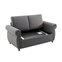 57.9" Orisfur Pull Out Sofa Bed Loveseat Sleeper With Twin Size Memory Mattress With Two Usb Ports For Living Room Spaces Old Sku:Wf305474Aae , Grey Grey Foam Linen