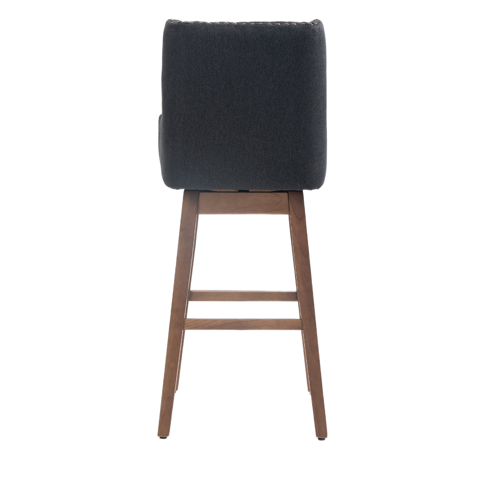 Coolmore Bar Stools Set Of 2 Counter Height Chairs With Footrest For Kitchen, Dining Room And 360 Degree Solid Wood Legs Swivel Bar Stools Set Of 2 Black Linen Black Foam Linen