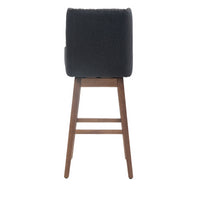 Coolmore Bar Stools Set Of 2 Counter Height Chairs With Footrest For Kitchen, Dining Room And 360 Degree Solid Wood Legs Swivel Bar Stools Set Of 2 Black Linen Black Foam Linen