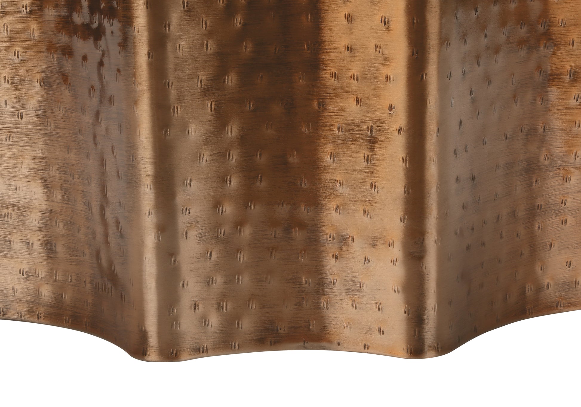 Accent Table, Drum, Side, End, Nightstand, Lamp, Living Room, Bedroom, Copper Metal, Contemporary, Modern Copper Metal