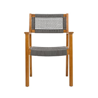 Braided Dining Chair Dark Grey Dark Grey,Teak Acacia Wood,Rope