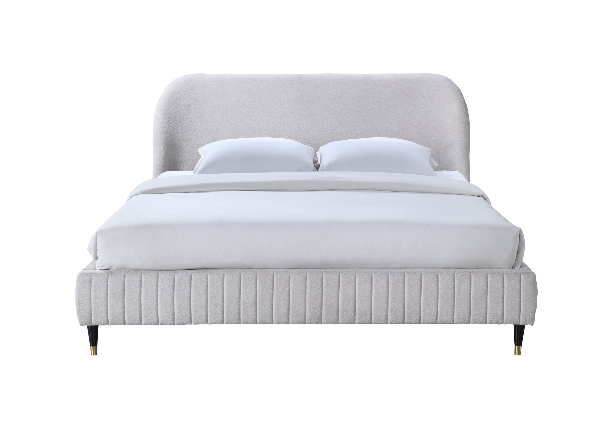 Queen Upholstered Bed Beige Upholstered