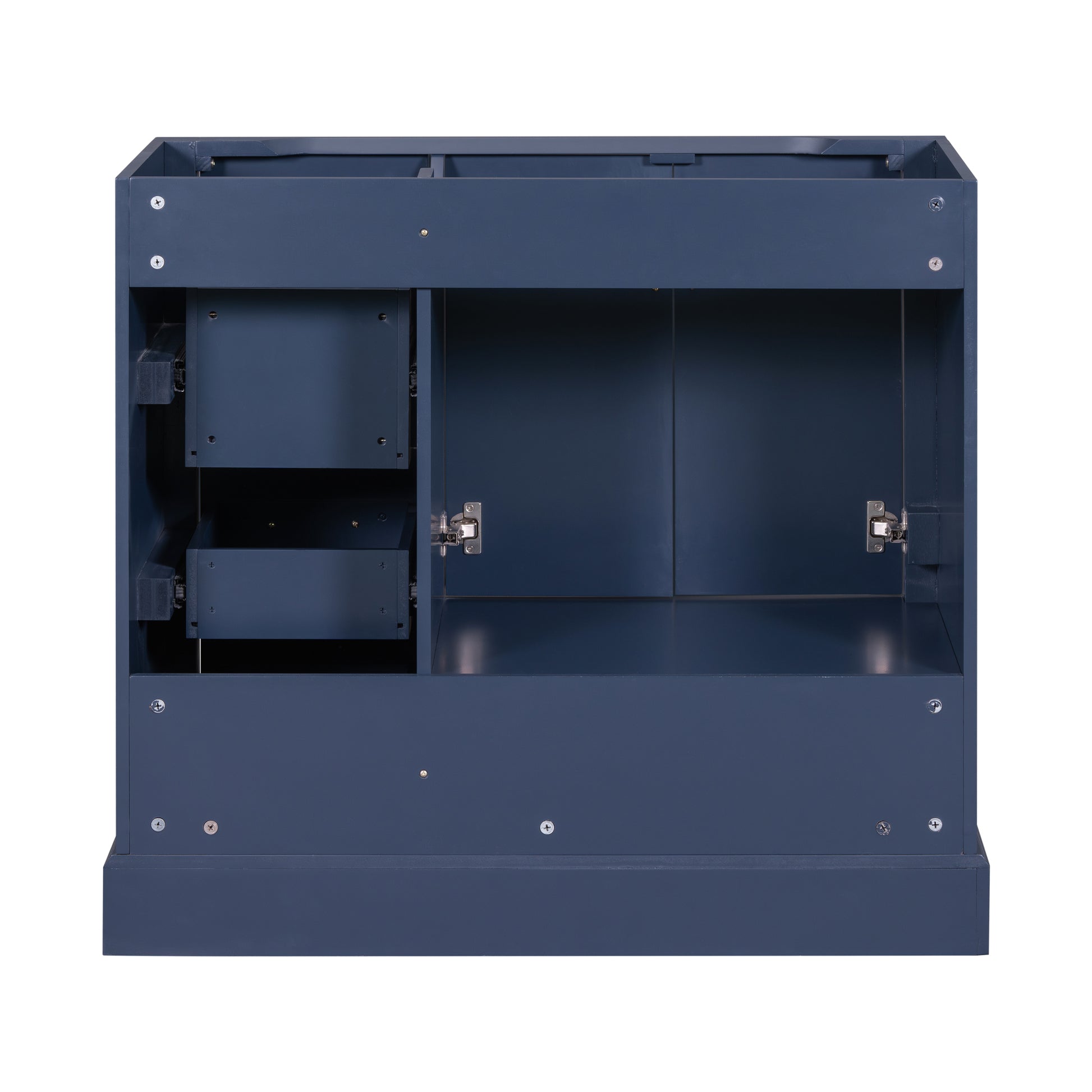 Cabinet Only 36" Blue Traditional Bathroom Vanity Sink Not Included 4 Navy Blue 2 Soft Close Doors Bathroom Freestanding American Traditional Solid Wood Mdf Painted