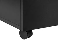 File Cabinet, Rolling Mobile, Storage Drawers, Printer Stand, Office, Work, Black Laminate, Contemporary, Modern Black Particle Board