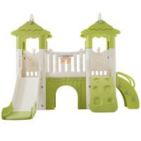 8 1 Toddler Climber And Slide Set,Kids Slide For Toddlers Age 1 , Kids Playground Climber Freestanding Slide Playset With Basketball Hoop, Play Combination For Babies,Indoor& Outdoor Green 150 199 Lbs Cute 1 To 2 Years Hdpe Indoor & Outdoor Use