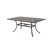 Outdoor Rectangular Cast Aluminum Dining Table, Shiny Copper Copper Aluminium