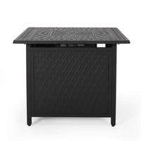 Aspen 32" Square Firepit 37,000 Btu Matt Black Aluminium