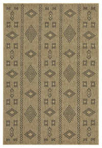 Earth Gc Ntl1001 Jute Black 5 Ft. 3 In. X 7 Ft. 3 In. Indoor Outdoor Area Rug Natural Black Polyester Polypropylene