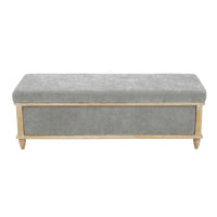 Osgood Gray Storage Ottoman Gray Wood Fabric