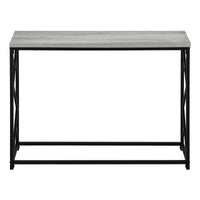 Accent Table, Console, Entryway, Narrow, Sofa, Living Room, Bedroom, Grey Laminate, Black Metal, Contemporary, Modern Grey Metal
