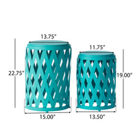 Selen Side Table Teal Iron