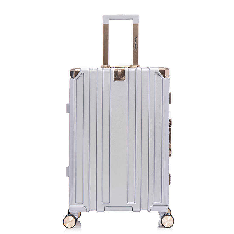 Luggage Sets Expandable Aluminum 20 24 28 Inch Three Model Set, Stylish Suitcase With Aluminum Frame Password Lock, Suitable For Travel Suitcases And Suitcases Grey Contemporary Aluminum