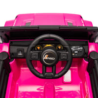 12V Kids Ride On Electric Car W Parents Control,Dual Drive, Four Wheel Suspension,With Music,Bluetooth,Mp3,Usb,With Headlights, Steering Wheel Quick Release,Slow Start For Kids Aged 3 8. Pink 50 99 Lbs Polypropylene