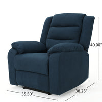 35.04" Wide Power Standard Recliner Navy Blue Fabric