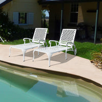 Aluminium Cast Lounge Chair 2Pcs White White Aluminium