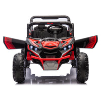 24V Two Seater Kids Ride On Utv W Parents Remote Control,Four Wheel Suspension,Slow Start,Large Wheel Design,Anti Collision Bar,Storage Space,Music,Usb,Bluetooth,Volume Control,Led Lights For Kids 3 . Red 100 149 Lbs Polypropylene