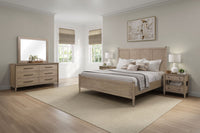 King Lo Post Bed In Sand Colored Finish King Sand Solid Wood Mdf