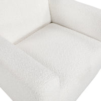 Mason White Boucle Fabric Arm Chair White Foam Boucle