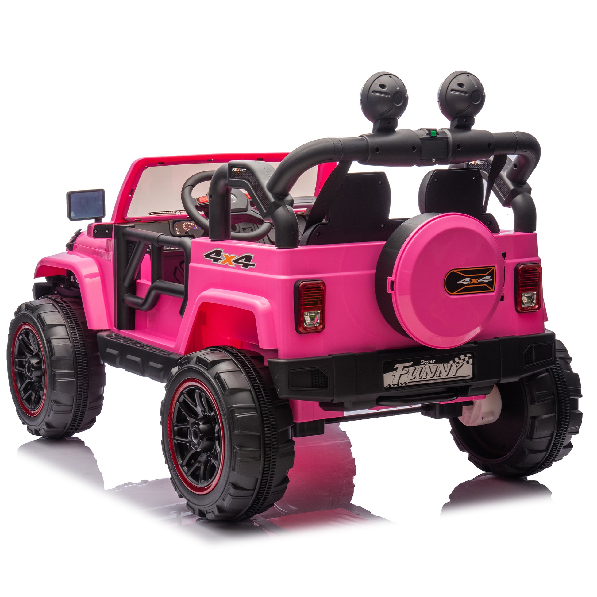 24V Kids Ride On Electric Car W Parents Control,Seat Width 19.09In,2Wd,Rear Suspension,Trunk Storage,Portable Pull Rod,Light&Searchlight,Bluetooth,Usb,Provide A Speed Of 2.5 4Mph For Kids Aged 3 8.