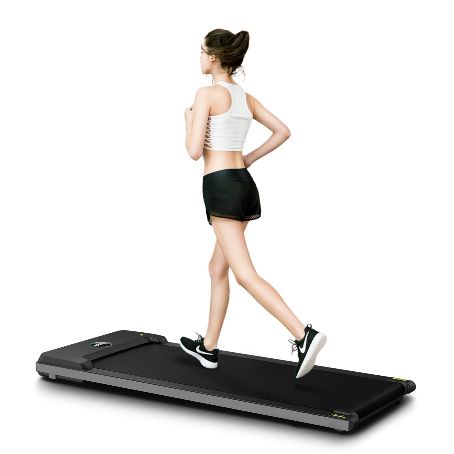 Under Desk Treadmill, 2 In 1 Walking Pad Treadmill For Home, Portable Treadmill With Width Belt, Walking Treadmill With 265Lbs Capacity Black Steel