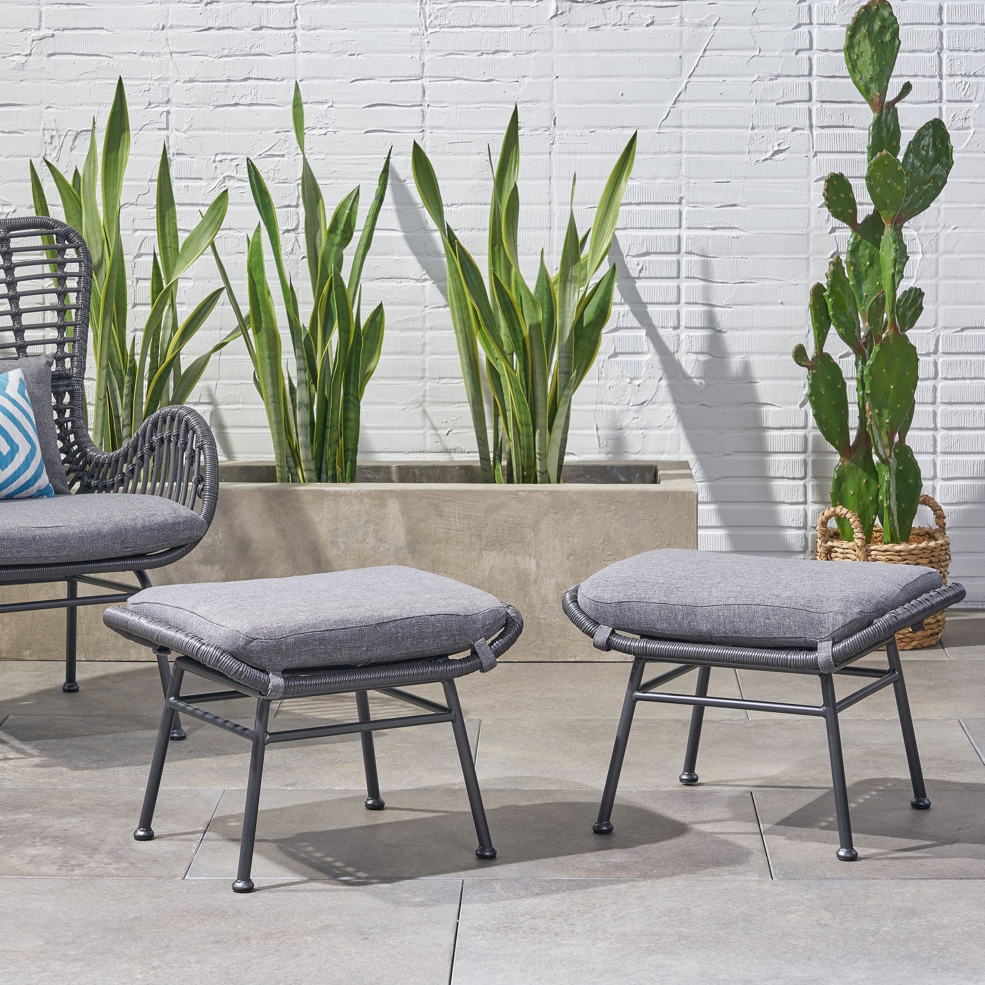 Montana Ottoman Gray Iron Plastic