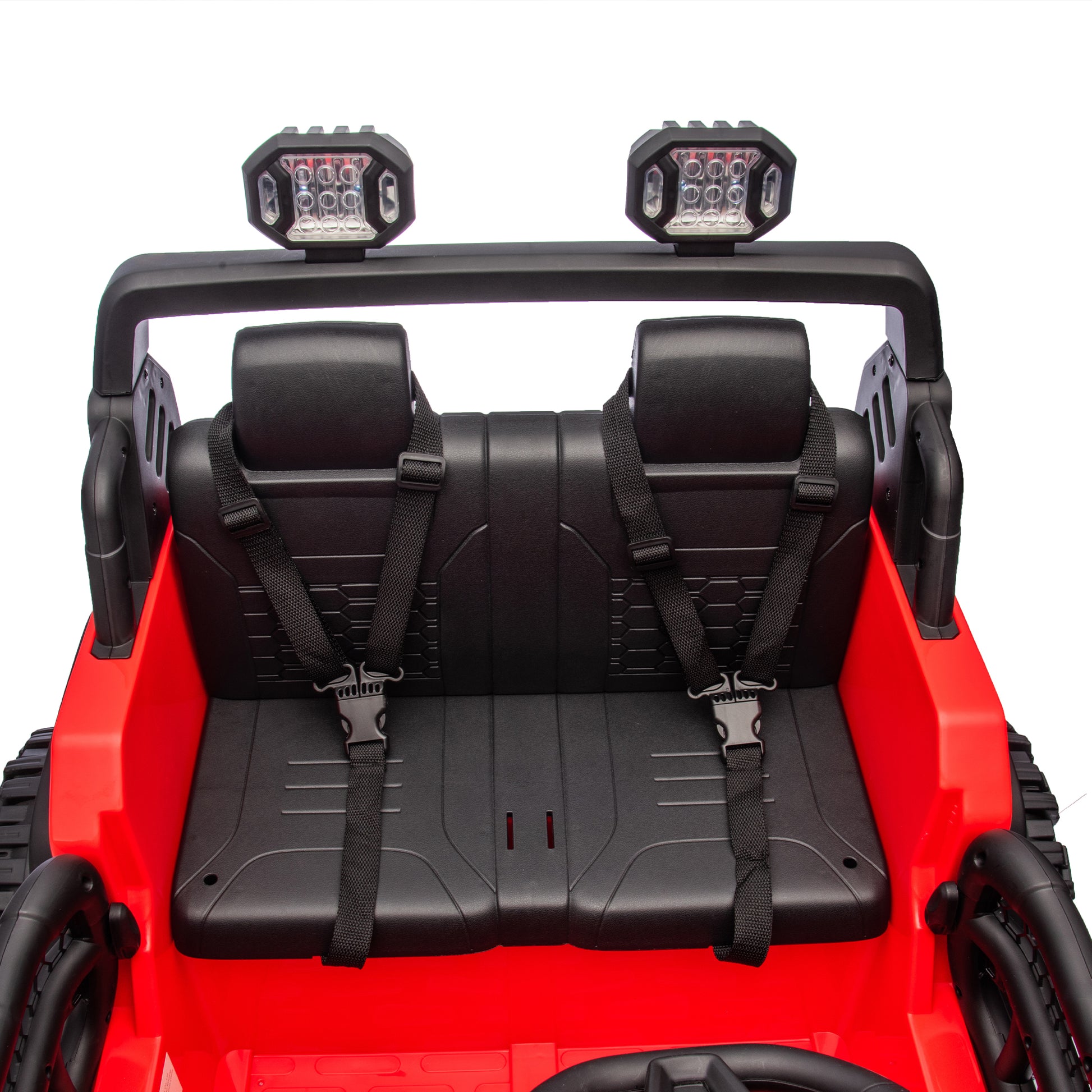 24V Two Seater Kids Ride On Electric Car W Parents Control,Seat Width 19.69In,400W Motor,Four Wheel Suspension,Light&Searchlight,Usb,Mp3,Bluetooth,Provide A Speed Of 1.86 4.35Mph For Kids Of 3 . Red