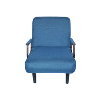 Folding Sofa Chair Blue Fabric Metal