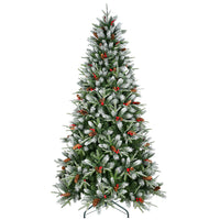 7.5Ft Pe Pvc Spray White Christmas Tree Green Polyvinyl Chloride