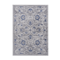 5X7 Blue Silver Oriental Non Shedding Living Room Bedroom Dining Home Office Stylish And Stain Resistant Area Rug Blue Polyester