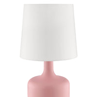 17.25" Tall "Cheru" Modern Mid Century Touch On Table Lamp, Powder Pink Pink Metal