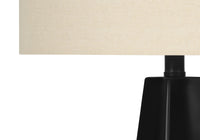 Lighting, 27"H, Table Lamp, Black Resin, Beige Shade, Modern Black Polyresin