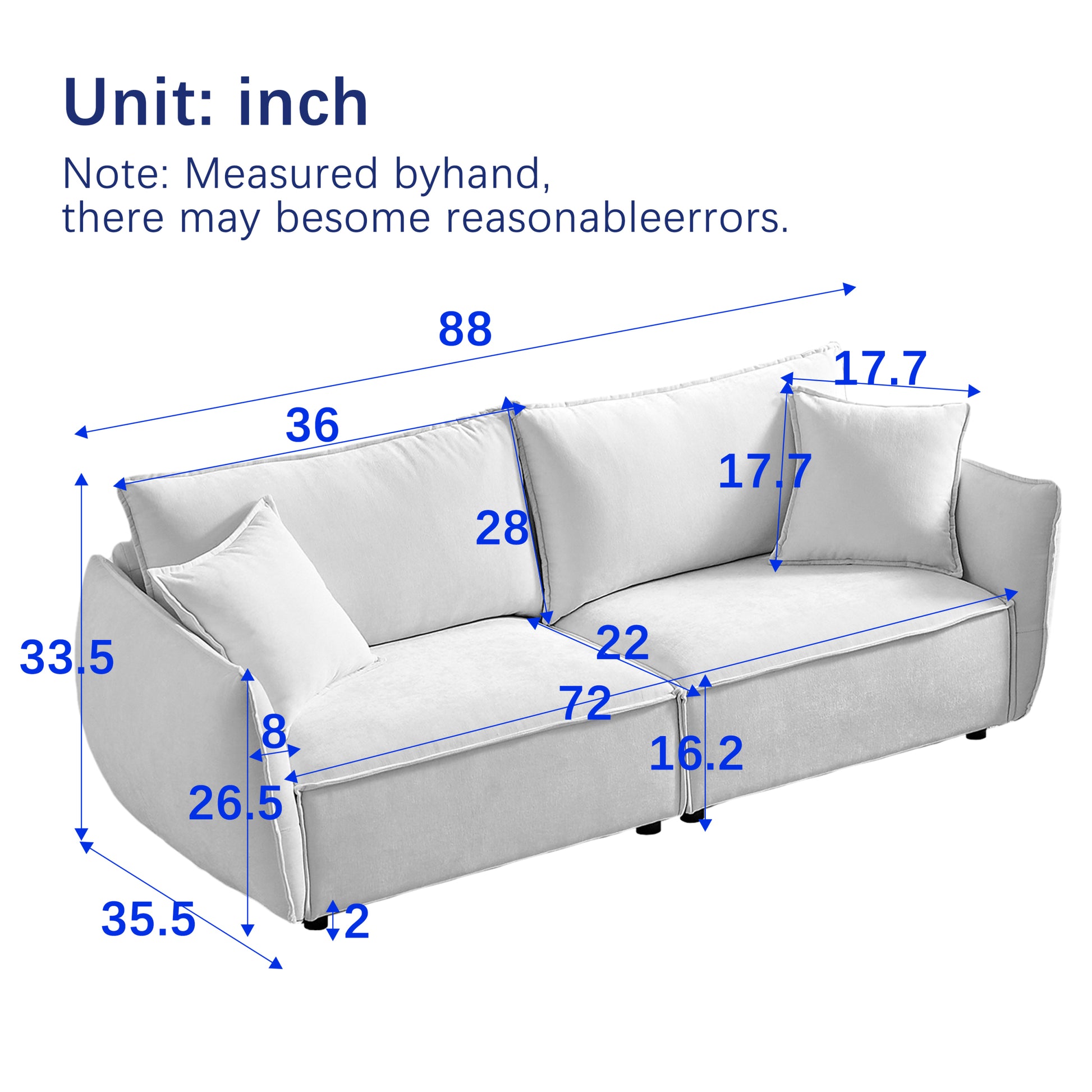 3 Seater 3 Seater Combo Sofa Modern Living Room Sofa, Linen Fabric Sofa, Wooden Frame With 4 Pillows, Apartment Sofa Furniture Beige Chenille Wood Primary Living Space Pine Foam Fabric 6 Seat