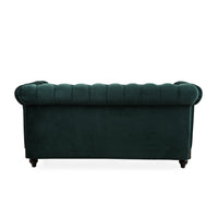 Vivalux 59.44" Chesterfield Velvet Loveseat Sofa,2 Person Rolled Arm Dutch Plush Upholstered Sofa Couch With Tufted Button For Living Room, Bedroom, Small Places,Forest Green Dark Green Espresso Velvet Wood Primary Living Space Soft Tufted Back