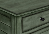 Accent Table, Nightstand, Storage Drawer, End, Side Table, Bedroom, Lamp, Storage, Antique Green Veneer, Transitional Green Mdf
