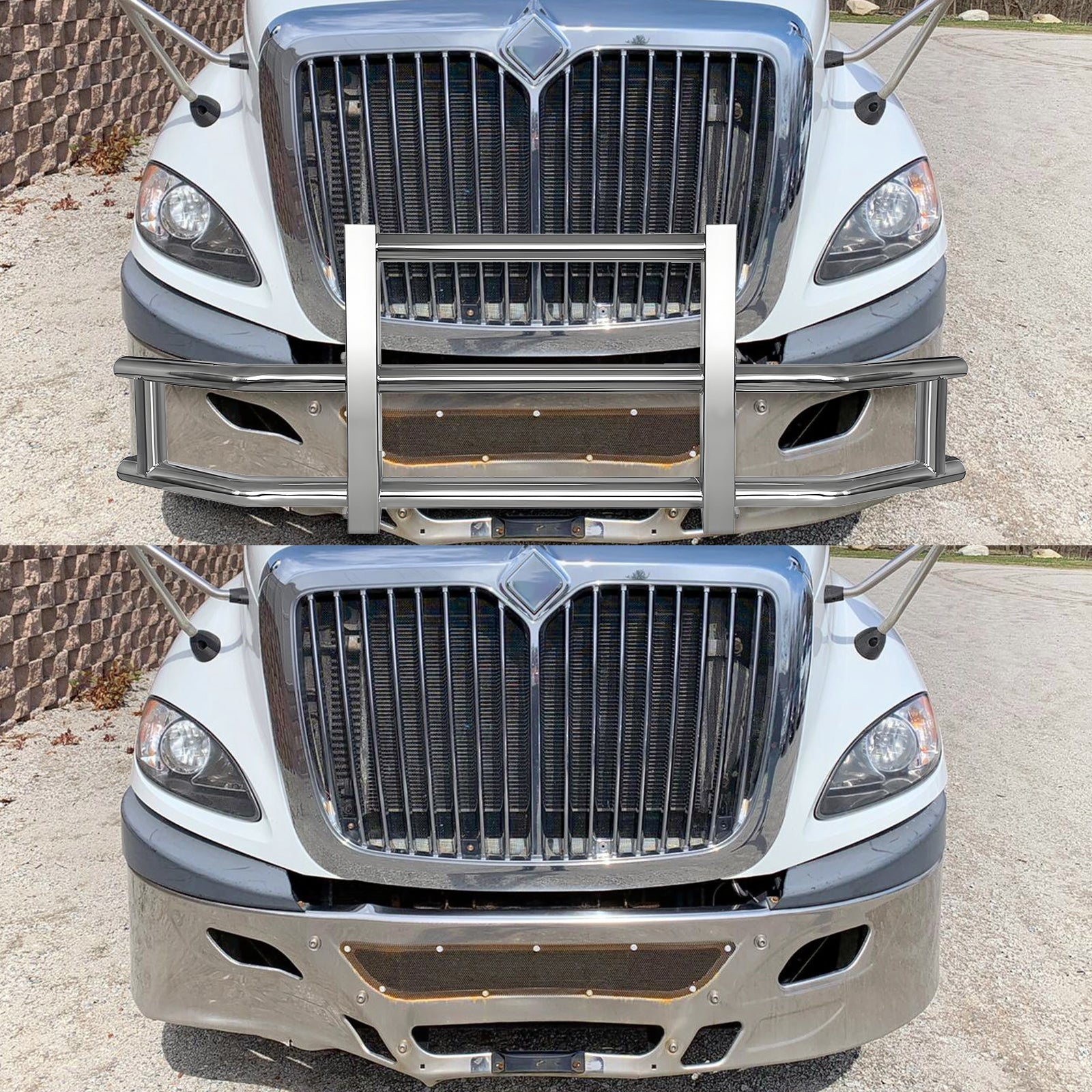 Stainless Steel Deer Guard Bumper For International Prostar 2008 2016 With Brackets Chrome Stainless Steel