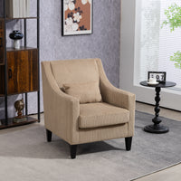 Coolmore Modern Accent Chair,Upholstered Armchair With Scooped Arms For Bedroom,Apartment,Studio,Office,Waiting Room Camel Corduroy Camel Primary Living Space Foam Corduroy